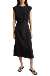 Partow Serena Silk Midi Dress In Black