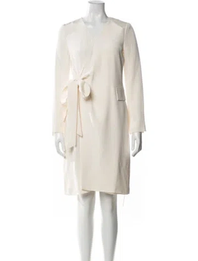 Pre-owned Partow Silk Knee-length Dress W/ Tags In White