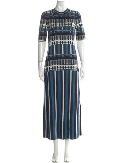 Pre-owned Partow Silk Long Dress W/ Tags In Blue