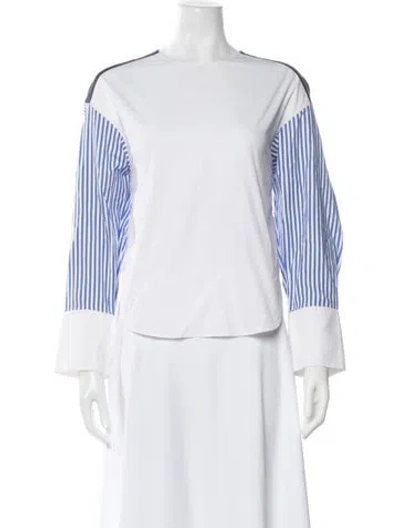 Pre-owned Partow Striped Crew Neck Top In Blue