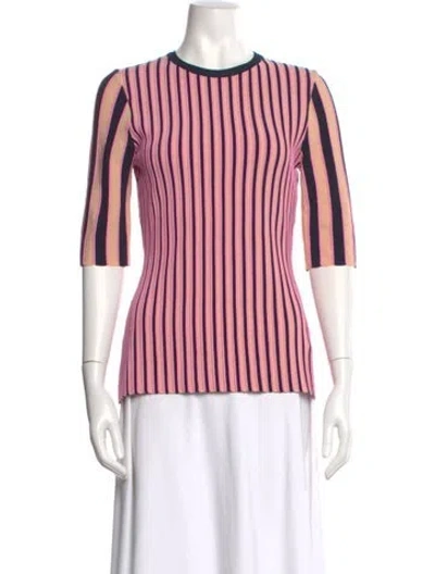 Pre-owned Partow Striped Crew Neck Top In Pink
