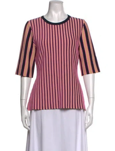 Pre-owned Partow Striped Crew Neck Top In Pink