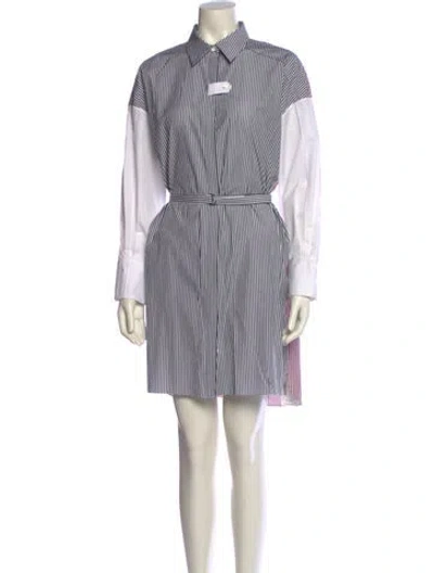 Pre-owned Partow Striped Knee-length Dress In Black