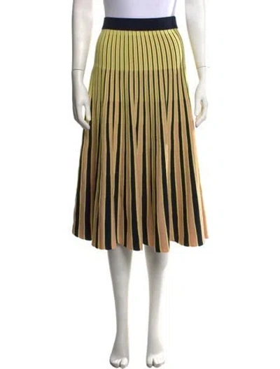 Pre-owned Partow Striped Midi Length Skirt In Orange
