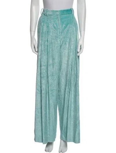 Pre-owned Partow Striped Wide Leg Pants In Blue