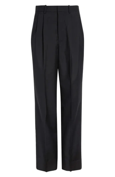 Partow Sullivan Creased Flare Cotton Twill Pants In Black