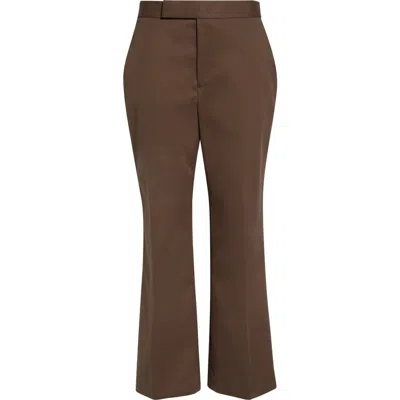 Partow Sullivan Creased Flared Cotton Twill Pants In Animal Print