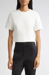 Partow Tori Stretch Cotton Crop Top In White