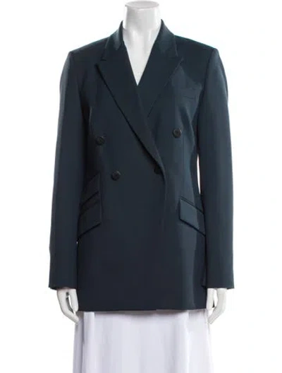 Pre-owned Partow Virgin Wool Blazer W/ Tags In Blue