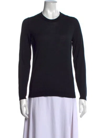 Pre-owned Partow Virgin Wool Crew Neck Sweater In Blue