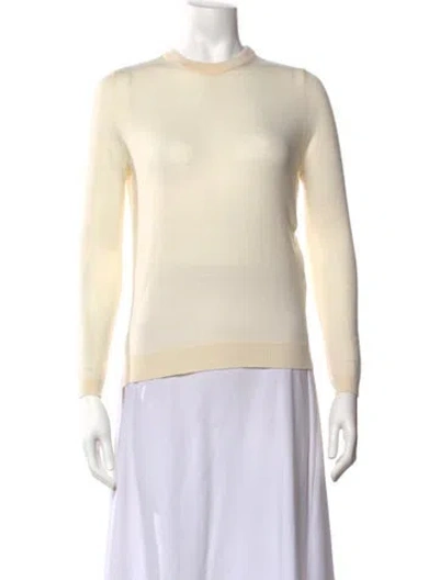Pre-owned Partow Virgin Wool Crew Neck Sweater In Neutrals