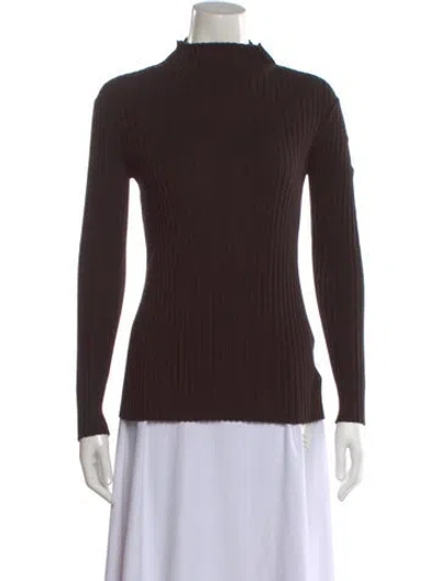 Pre-owned Partow Virgin Wool Mock Neck Sweater W/ Tags In Brown