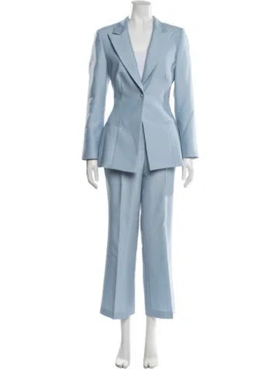 Pre-owned Partow Virgin Wool Pantsuit In Blue