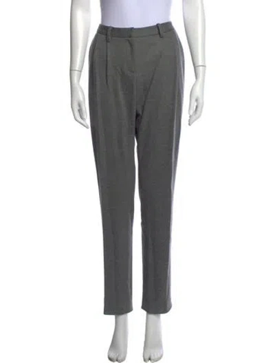 Pre-owned Partow Virgin Wool Straight Leg Pants In Grey