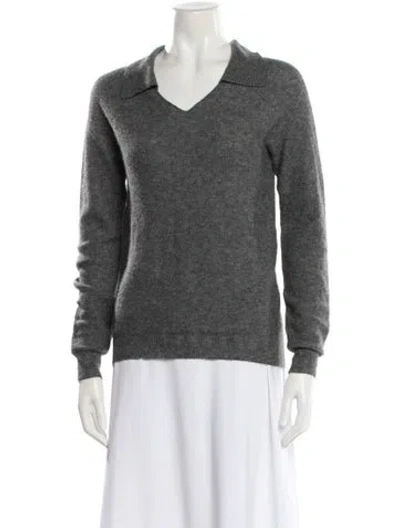 Pre-owned Partow V-neck Sweater In Gray