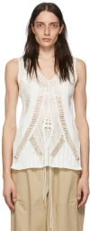 Partow Open-knit Cotton Tank In Ivory