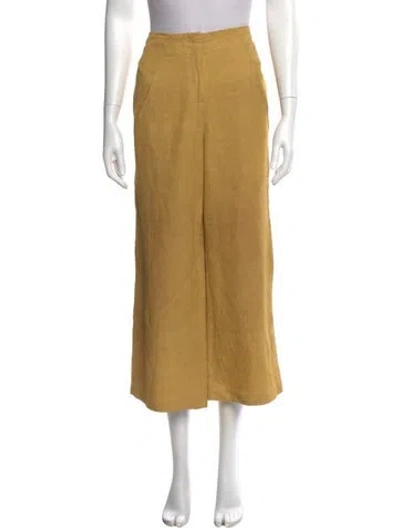 Pre-owned Partow Wide Leg Pants In Yellow