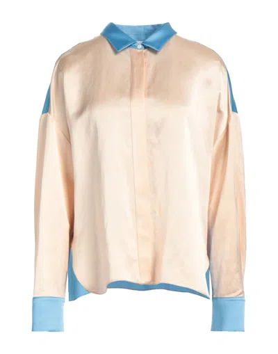 Partow Theo Colorblock Button-up Shirt In Nude Sky