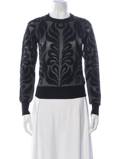 Pre-owned Partow Wool Patterned Sweater In Black