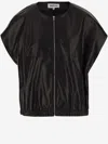 Partow Madden Cap Sleeve Leather Jacket