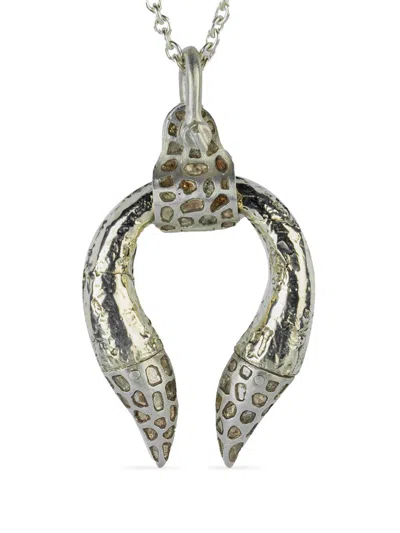 Parts Of Four 10k White Gold Hathor Diamond Necklace In Silver