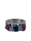 Parts Of Four 10k White Gold Sistema Sapphire Ring In Multi