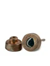 Parts Of Four 18k Rose Gold-plated Sterling Silver Small Stud Blue Diamond Earring In Pink