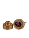 Parts Of Four 18k Rose Gold-plated Sterling Silver Small Stud Ruby Earring In Pink
