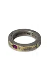 Parts Of Four 18kt Gold-plated Sistema Ruby Sterling-silver Ring In Silver