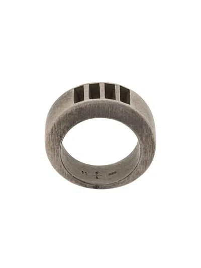Parts Of Four 4-bar Punchout Crescent Ring In Silver