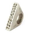 PARTS OF FOUR PARTS OF FOUR ACID-TREATED STERLING SILVER AND DIAMOND CRESCENT BRIDGE RING