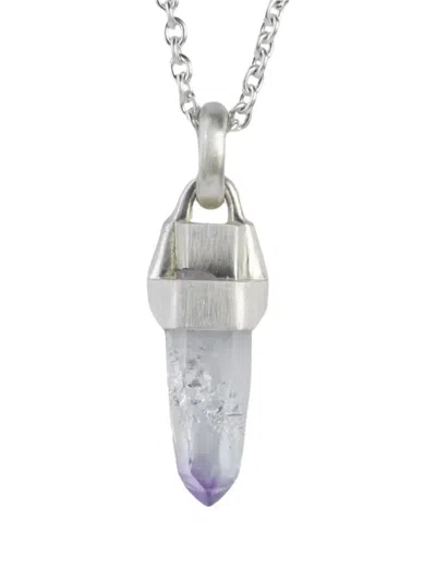 Parts Of Four Amethyst Sterling-silver Necklace In Blue