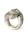 Parts Of Four Big Twisted Druid Diamond Ring In Silver