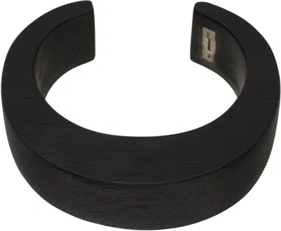 Parts Of Four Black Crescent Bracelet In Black Wood