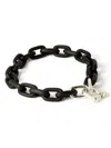 Parts Of Four Charm Chain Wood Choker In Black
