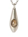 Parts Of Four Chrysalis Quartz Pendant Necklace In Silver
