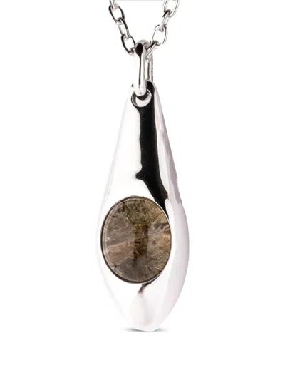 Parts Of Four Chrysalis Quartz Pendant Necklace In Silver