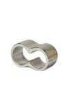 Parts Of Four Contour Double Sterling Silver Brass Ring In Silver