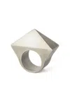 Parts Of Four Crescent Bridge Brushed Ring In Silver