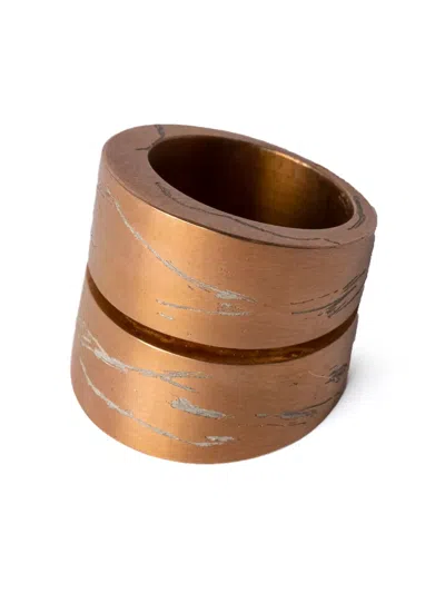 Parts Of Four Crevice Distressed Ring In Orange
