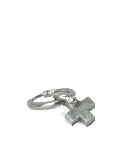 Parts Of Four Cross-charm Earring In Silver