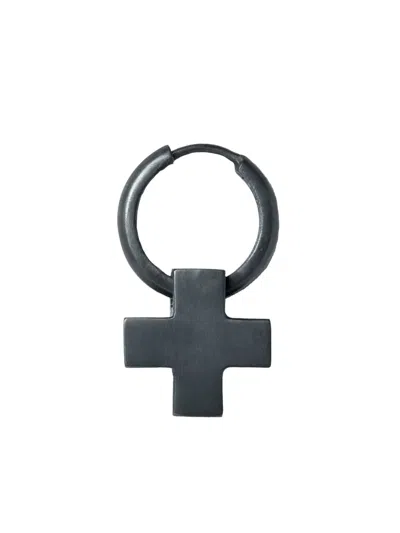 Parts Of Four Cross-charm Hoop Earring In Black