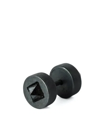 Parts Of Four Crystal-embellished Sterling Silver Stud Earring In Black