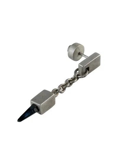 Parts Of Four Cube Sapphire Earring In Metallic