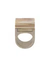Parts Of Four Cuboid Plate Ring In Silver