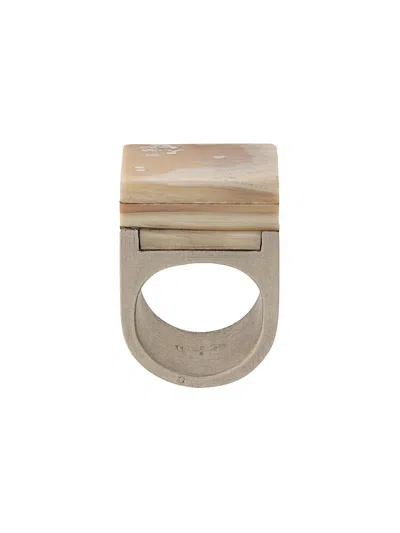 Parts Of Four Cuboid Plate Ring In Silver