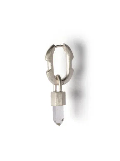 Parts Of Four Deco Quartz Pendant Earring In Silver