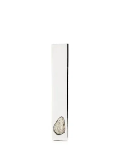 Parts Of Four Diamond-detail Plate Earring In Silber