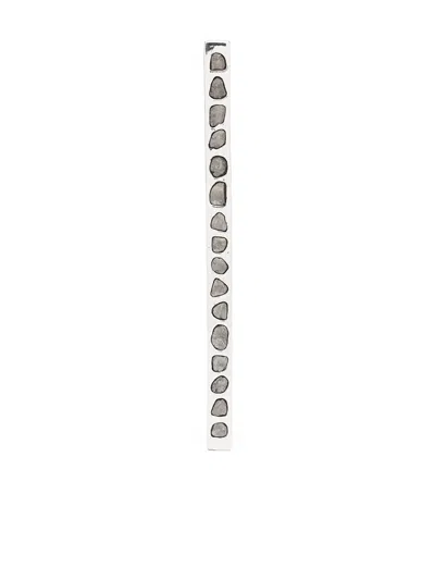 Parts Of Four Diamond-encrusted Draped Earring In Silver