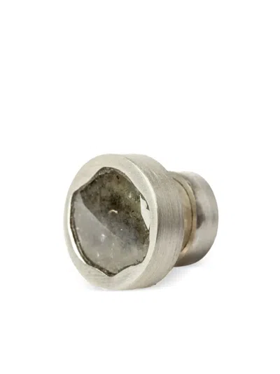 Parts Of Four Diamond-encrusted Stud Earring In Silver
